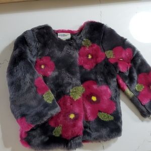 Floral Faux Fur Coat